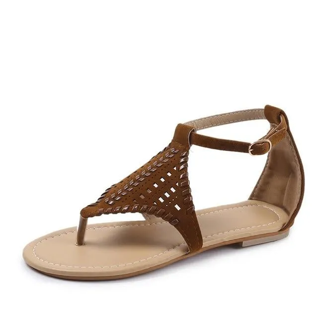 Flat Shoes Cut Outs Flip Flops Casual Beach Sandal