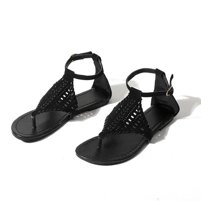 Flat Shoes Cut Outs Flip Flops Casual Beach Sandal