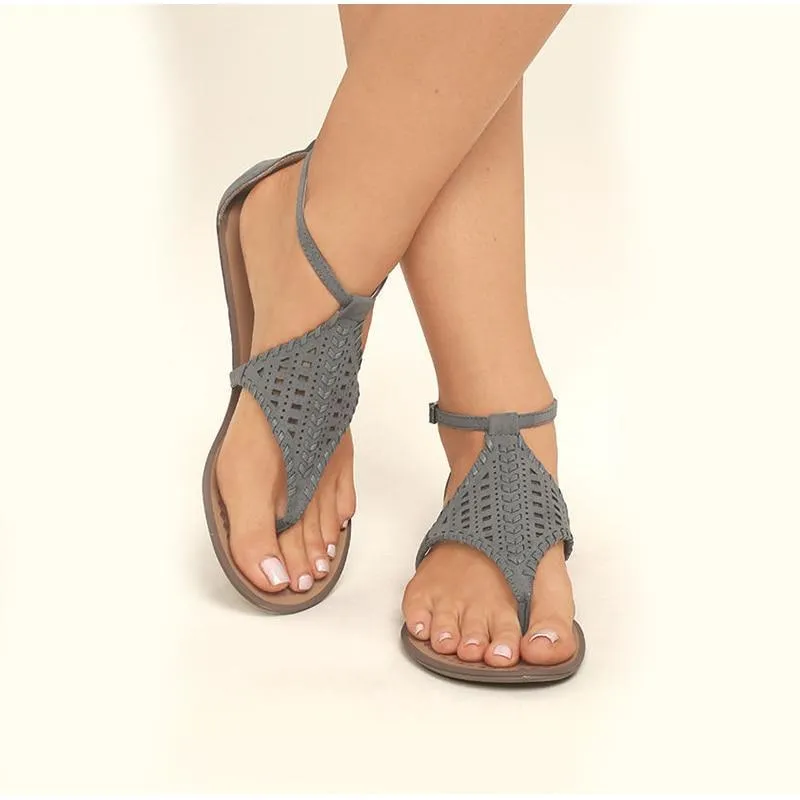 Flat Shoes Cut Outs Flip Flops Casual Beach Sandal