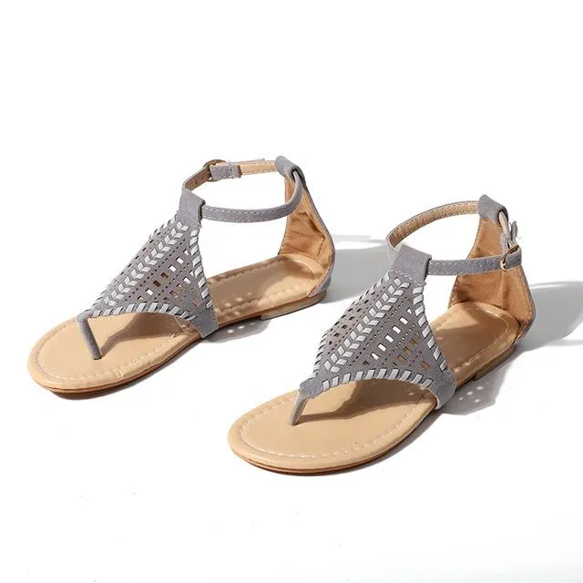 Flat Shoes Cut Outs Flip Flops Casual Beach Sandal