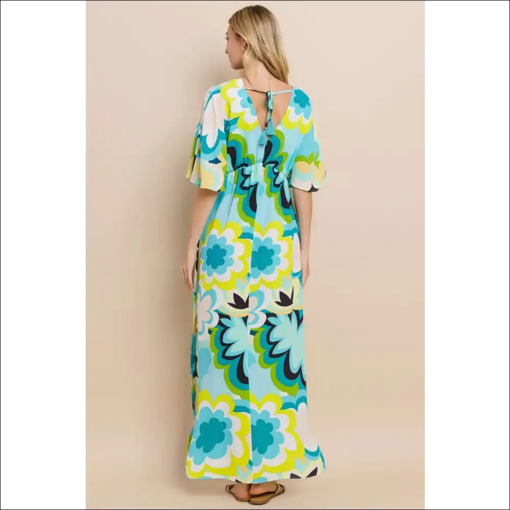 Floral Printed Slit Maxi Dress - Summer Elegance