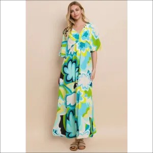 Floral Printed Slit Maxi Dress - Summer Elegance