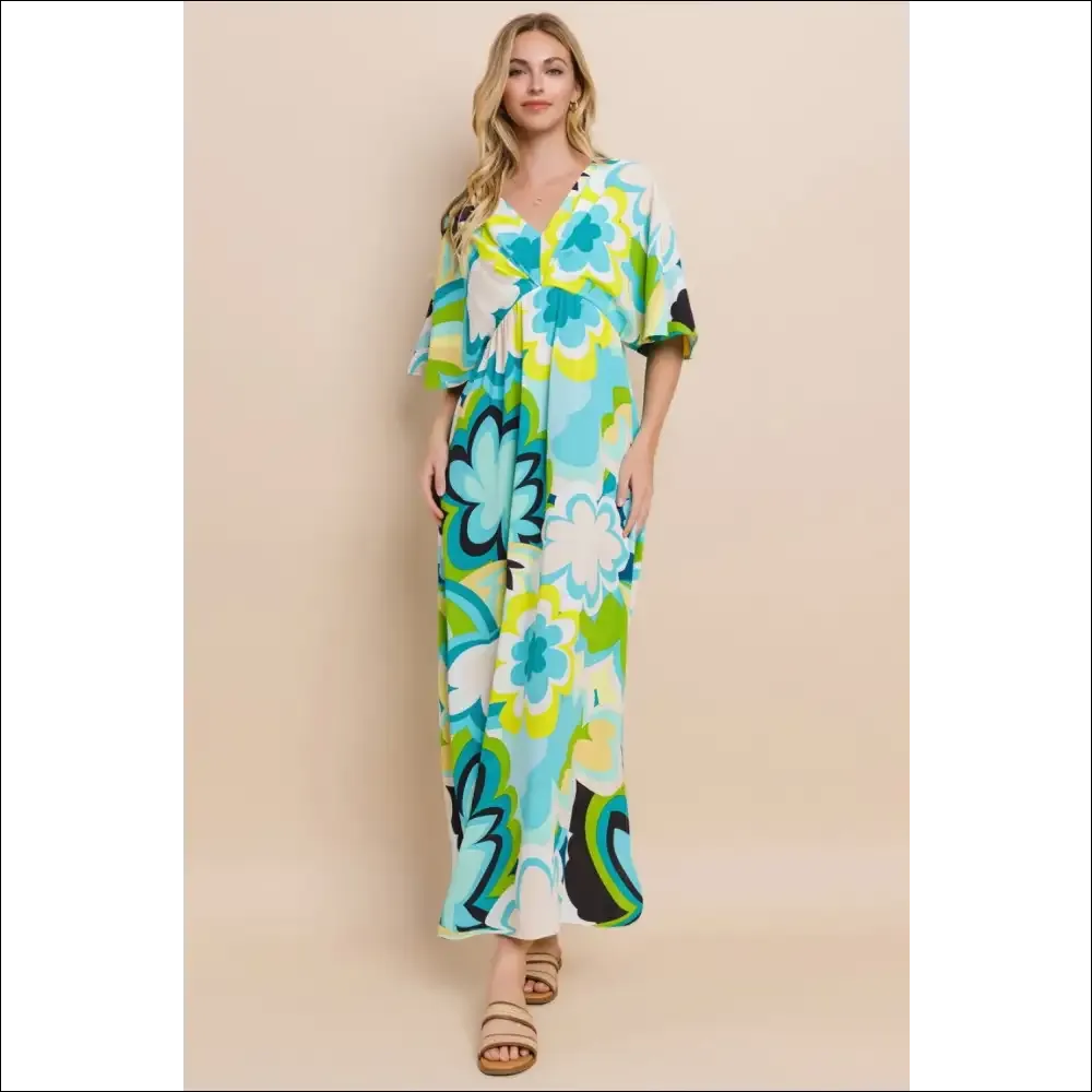 Floral Printed Slit Maxi Dress - Summer Elegance