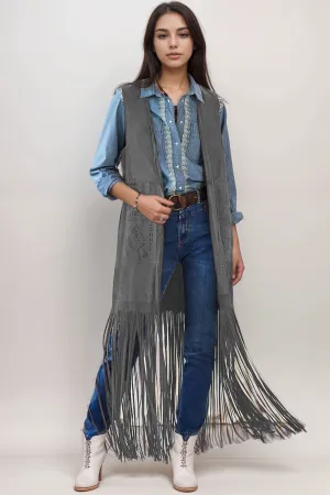 Fringe Vest | Brown Faux Suede | Western-Inspired Statement Layer