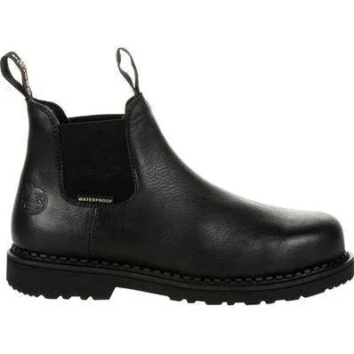 Georgia Men's Giant 6" Waterproof Slip Resist Chelsea Work Boot -Black- GB00376