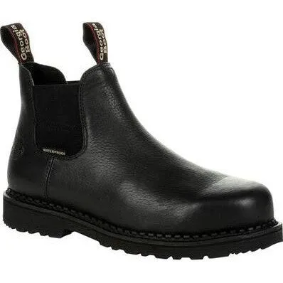 Georgia Men's Giant 6" Waterproof Slip Resist Chelsea Work Boot -Black- GB00376