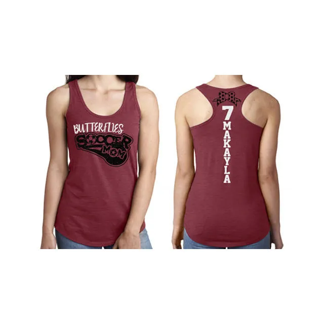 Glitter Soccer Mom Tank Top | Racerback Back| Soccer Tank | Customize Your Team & Colors