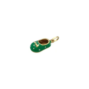 Green-White Baby Shoe Pendant (14K)