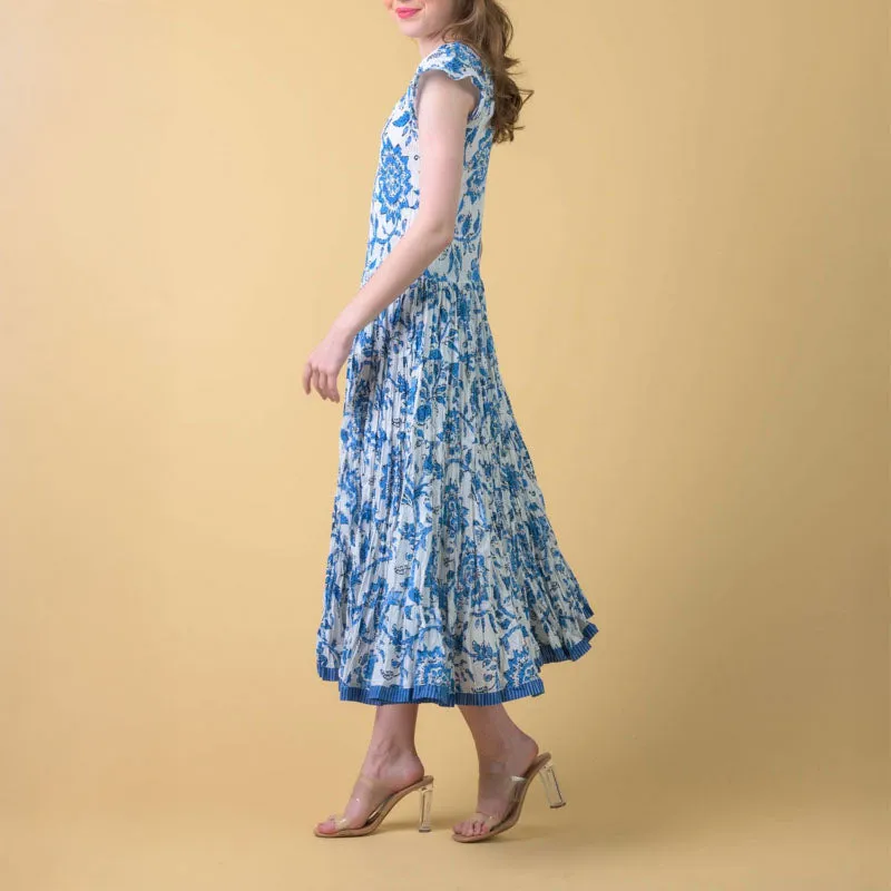 HANDPRINT DREAM APPAREL Pranella Dress in Runa Blue