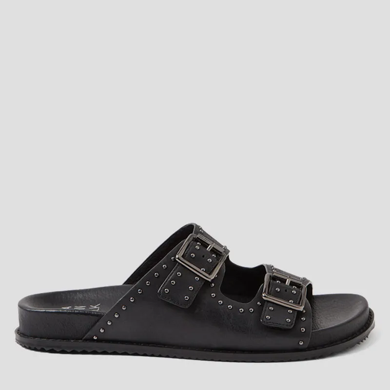 HAVRO W - BLACK LEATHER GUNMETAL