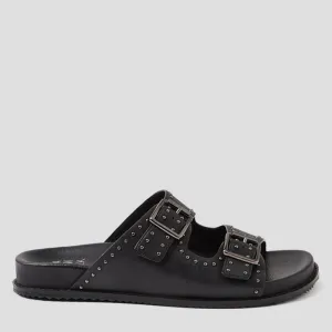 HAVRO W - BLACK LEATHER GUNMETAL
