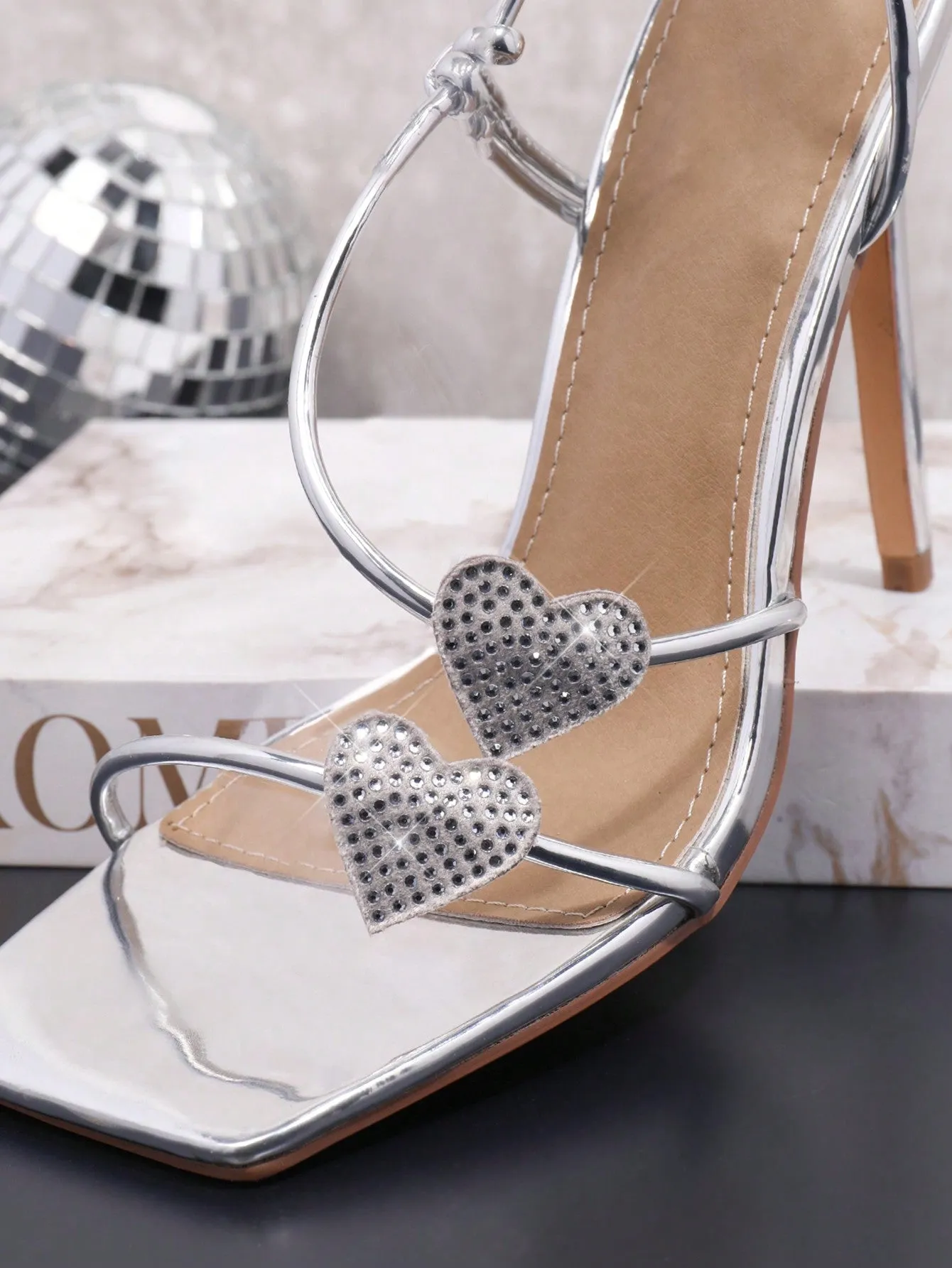 Heart Decor High-Heeled Sandals