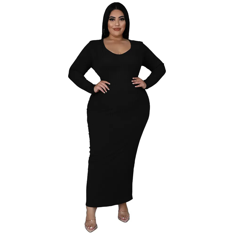 Helena Ribbed Tie-Back Long Sleeve Bodycon Maxi Dress
