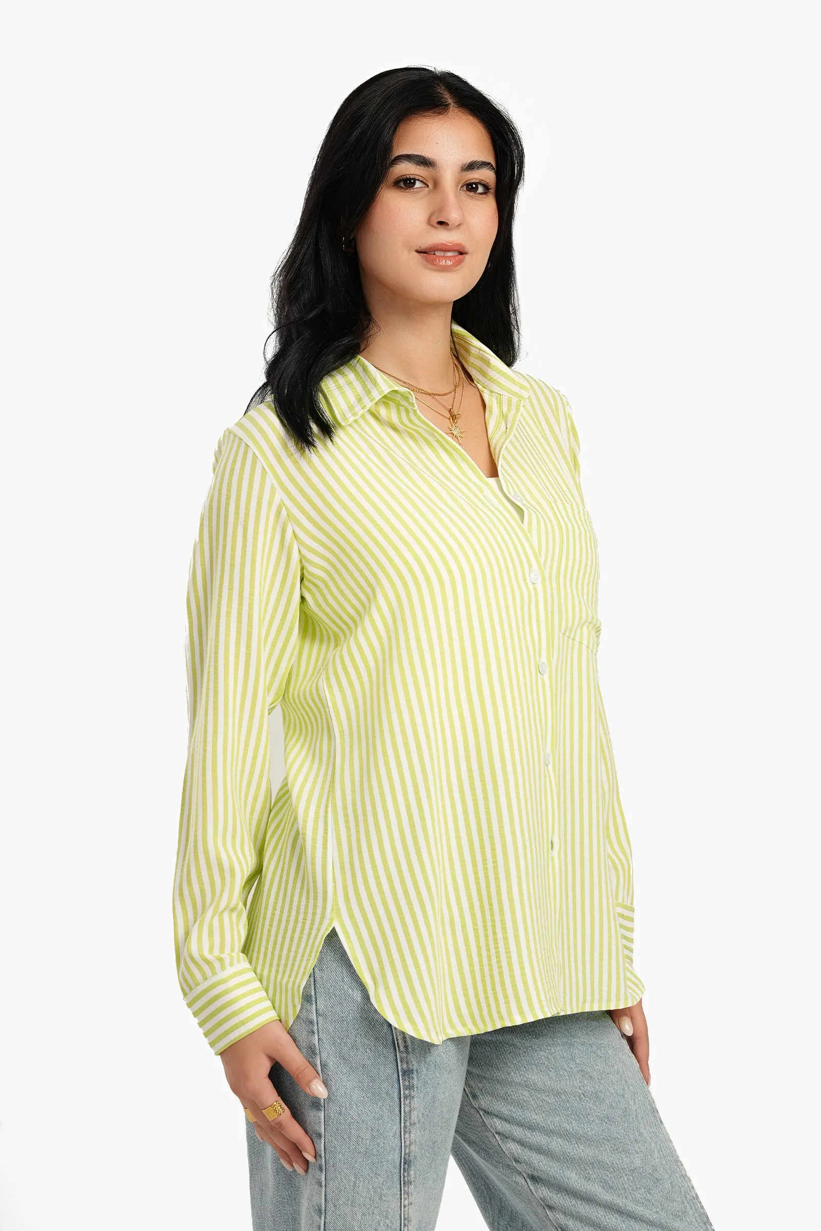 High Low Striped Shirt