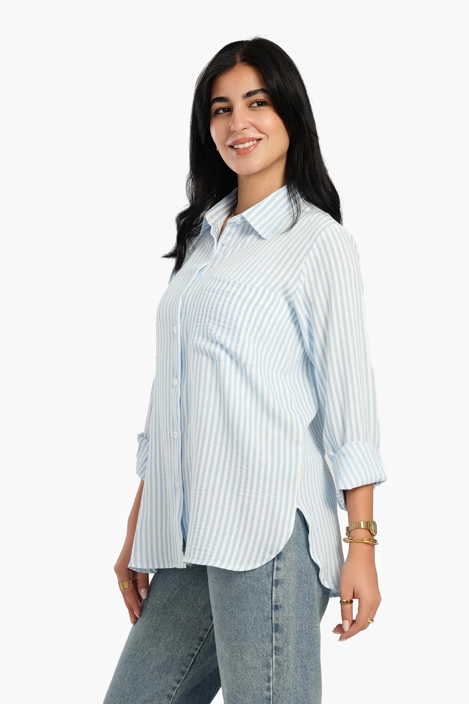 High Low Striped Shirt