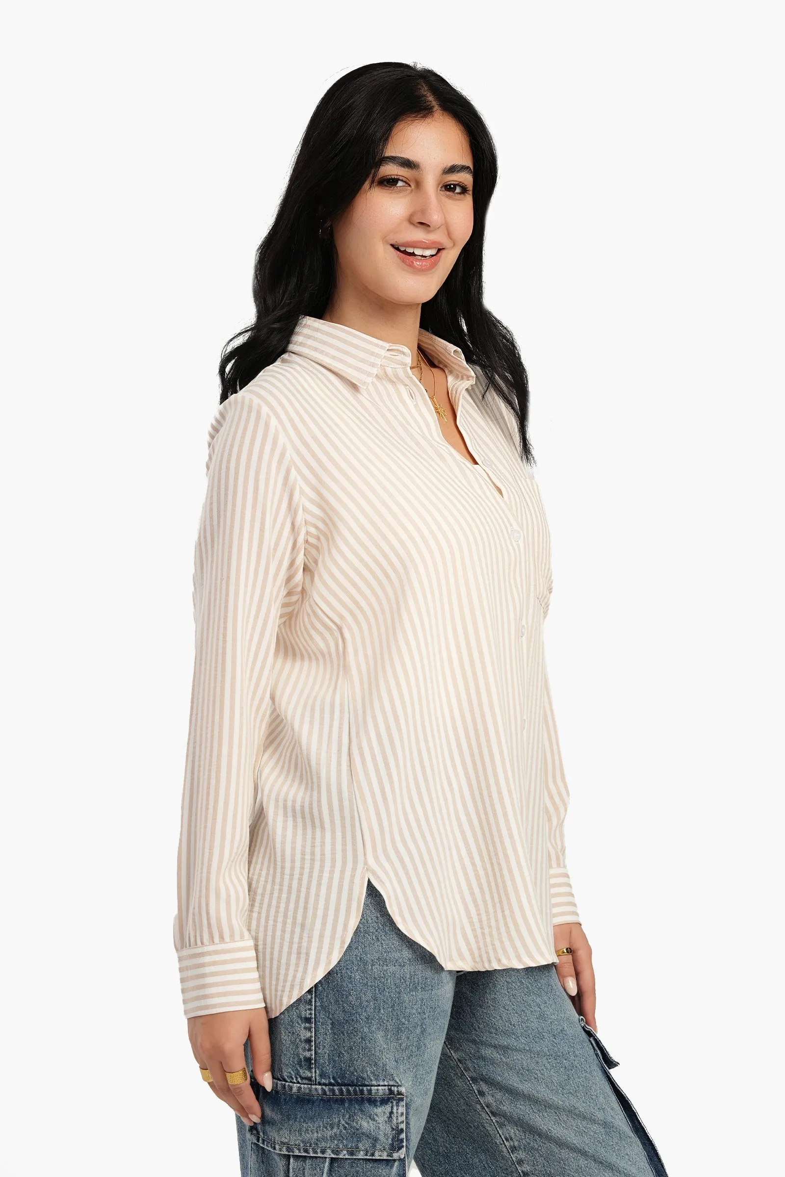 High Low Striped Shirt