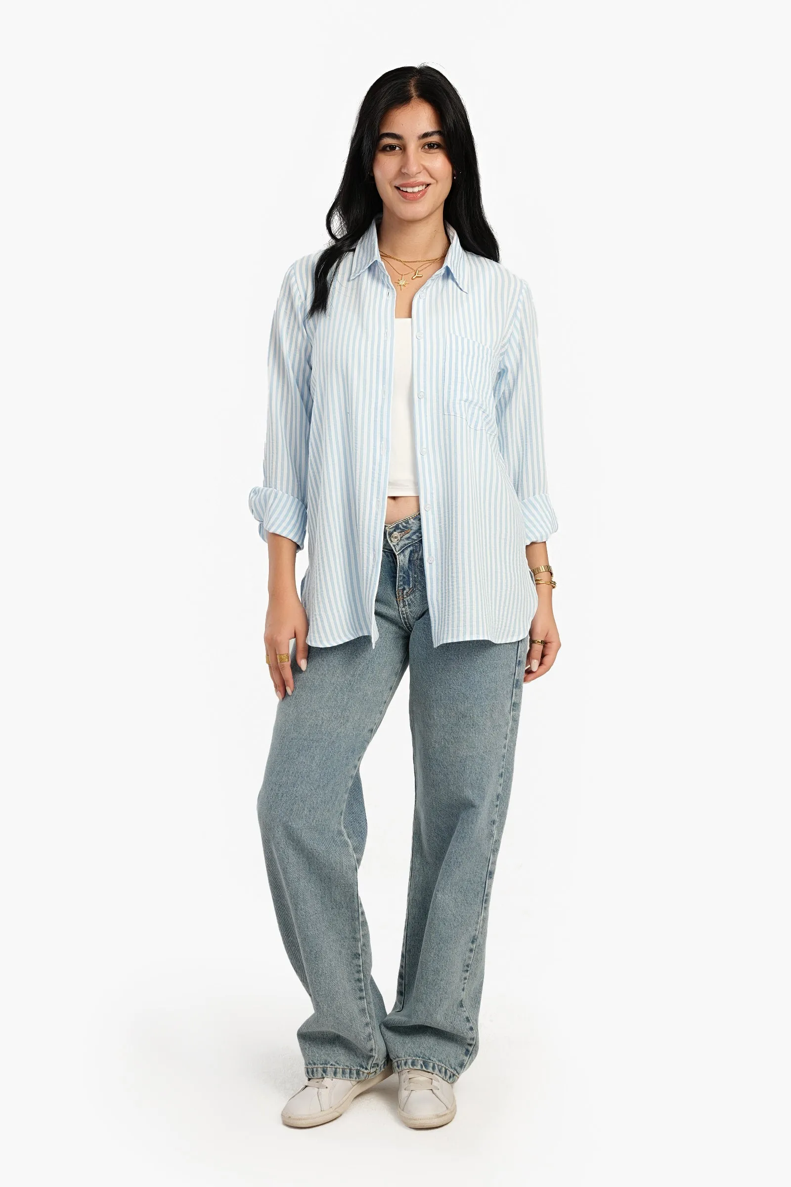 High Low Striped Shirt