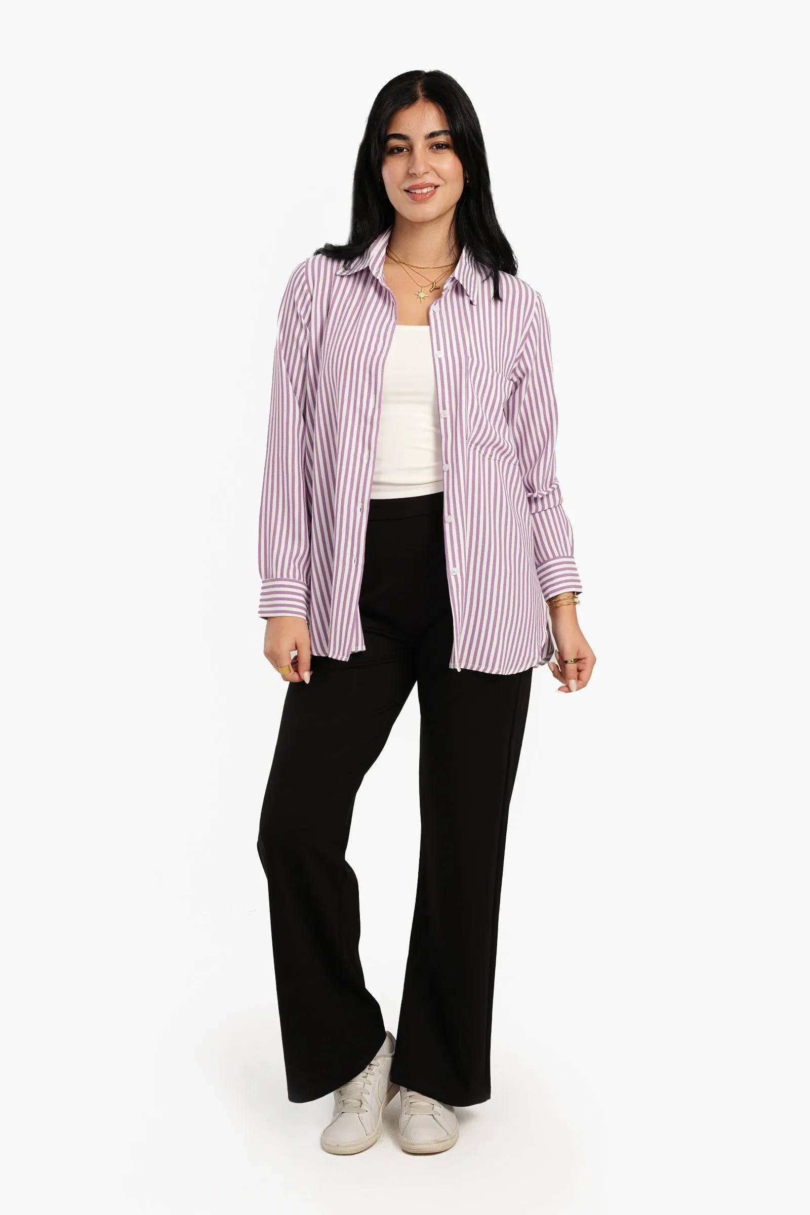 High Low Striped Shirt