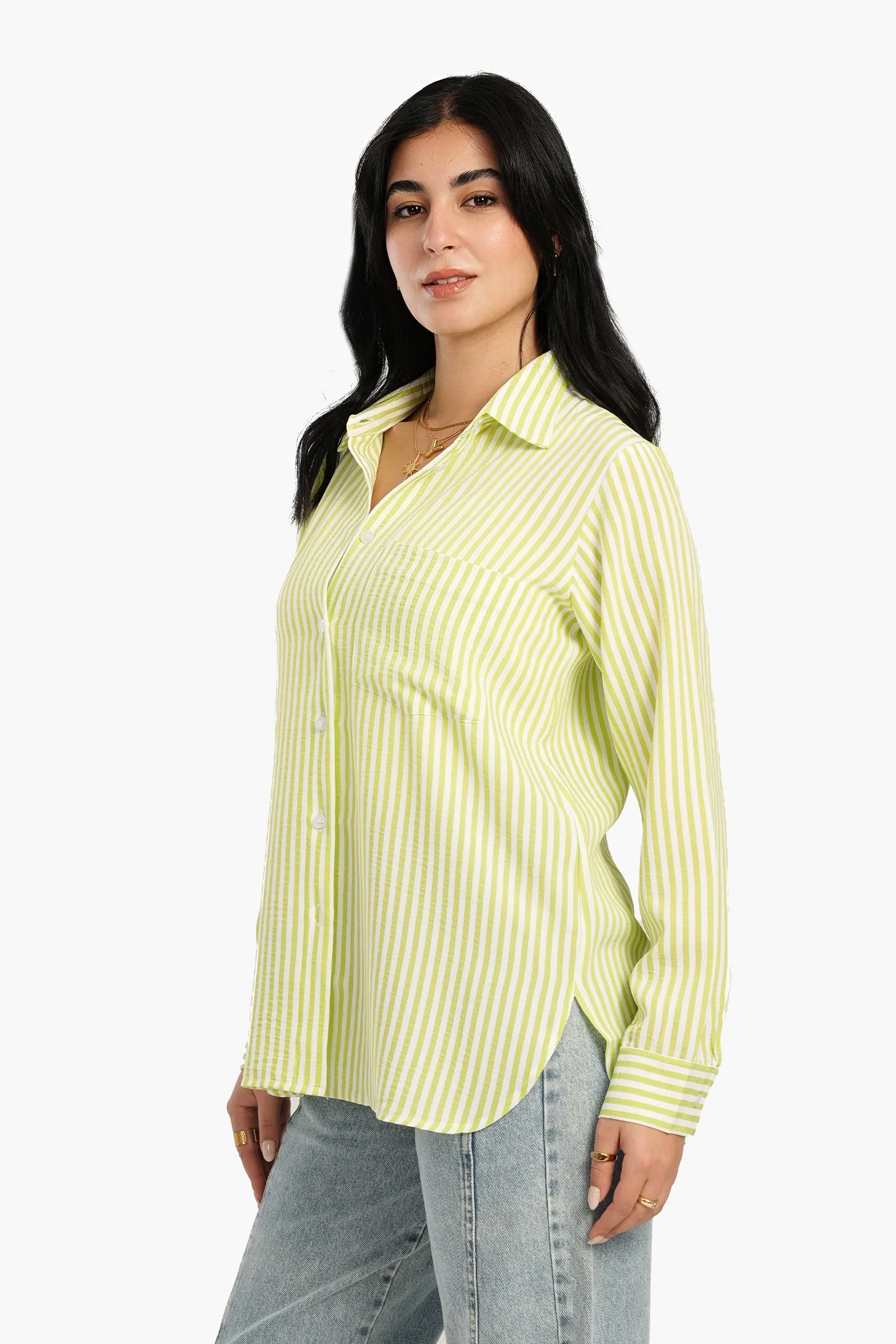 High Low Striped Shirt