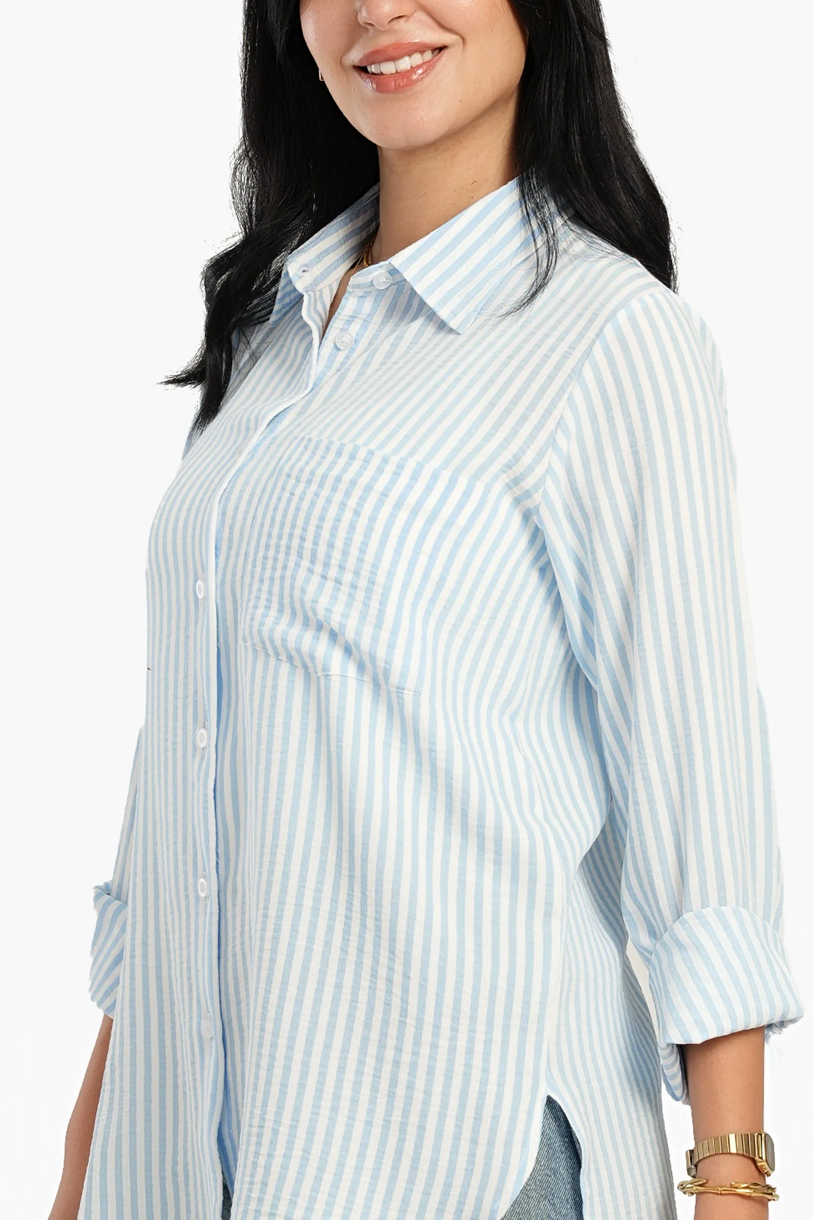 High Low Striped Shirt