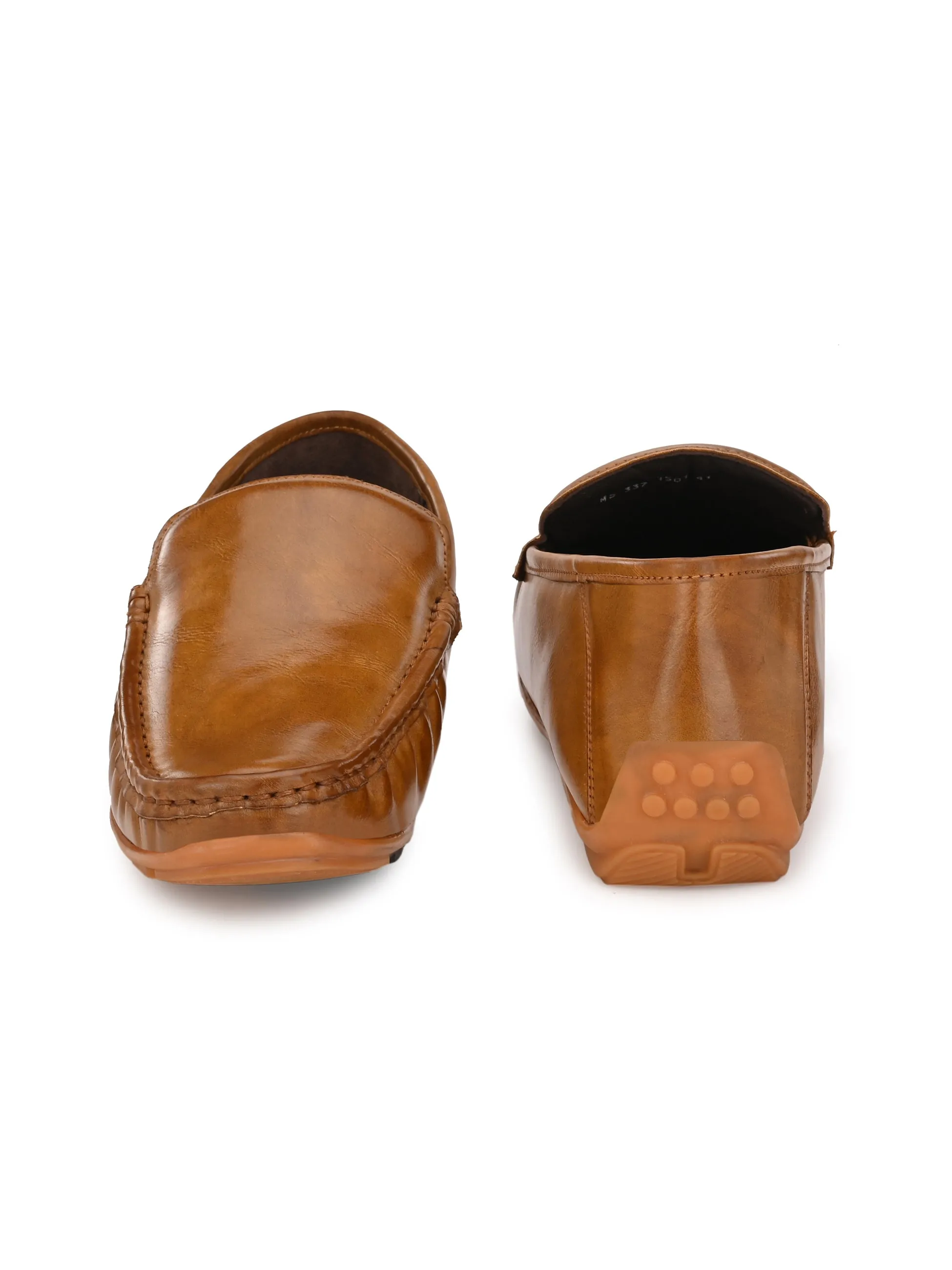 Hitz Men's Tan Synthetic Slip-On Loafer Shoes