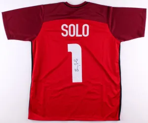 Hope Solo Signed Team USA Women's Soccer Jersey (JSA COA) 2xGold Medalist