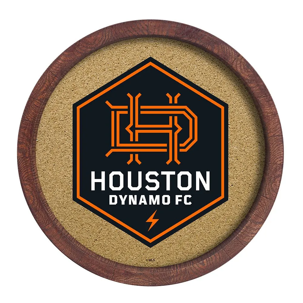 Houston Dynamo: "Faux" Barrel Framed Cork Board