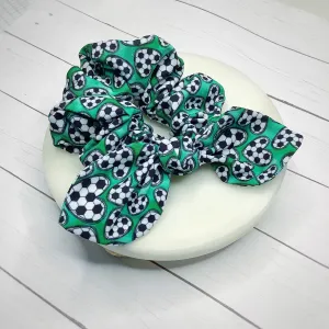I Love Soccer Bow Strip, Headband and Scrunchie Collection