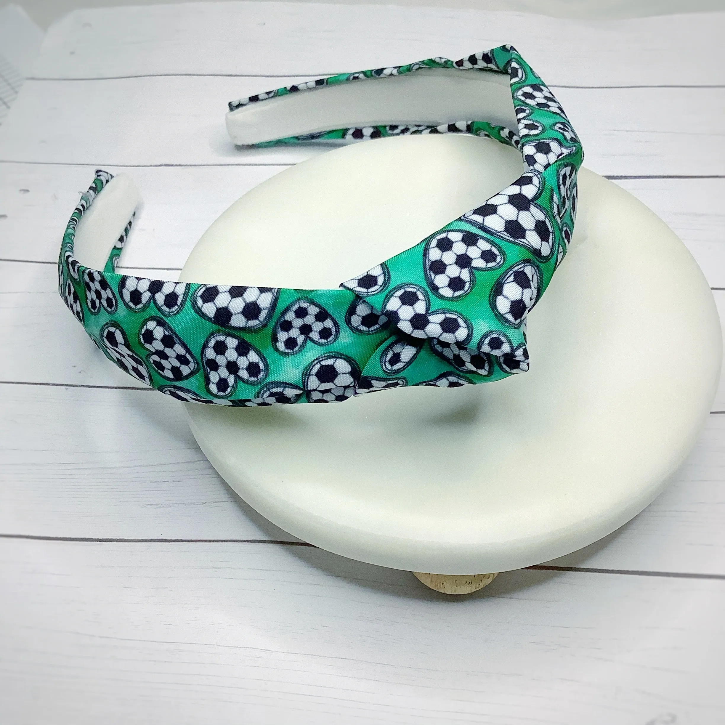 I Love Soccer Bow Strip, Headband and Scrunchie Collection