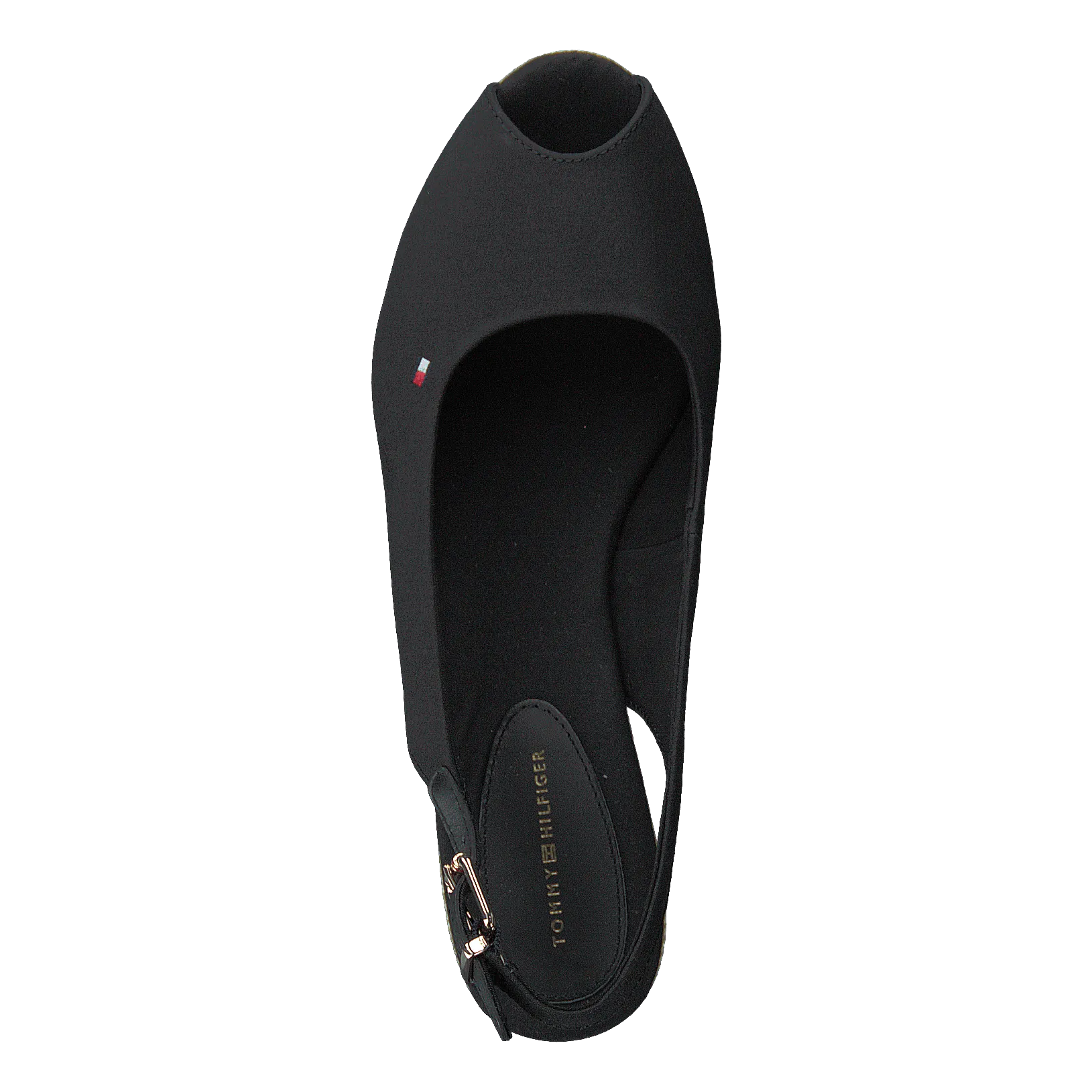 Iconic Elba Sling Back Wedge Black Bds