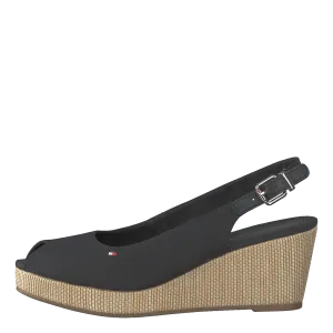 Iconic Elba Sling Back Wedge Black Bds