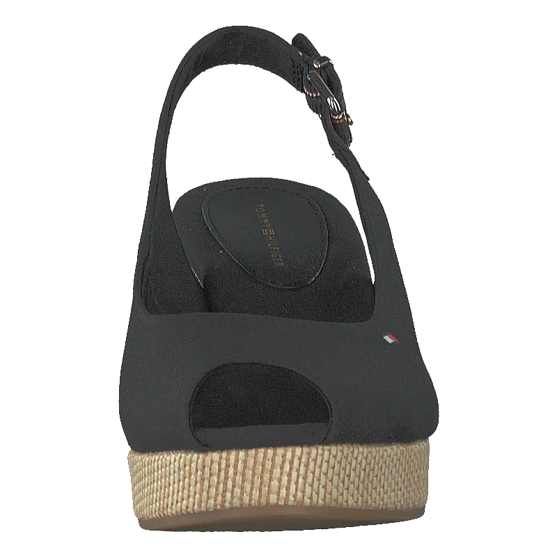 Iconic Elba Sling Back Wedge Black Bds