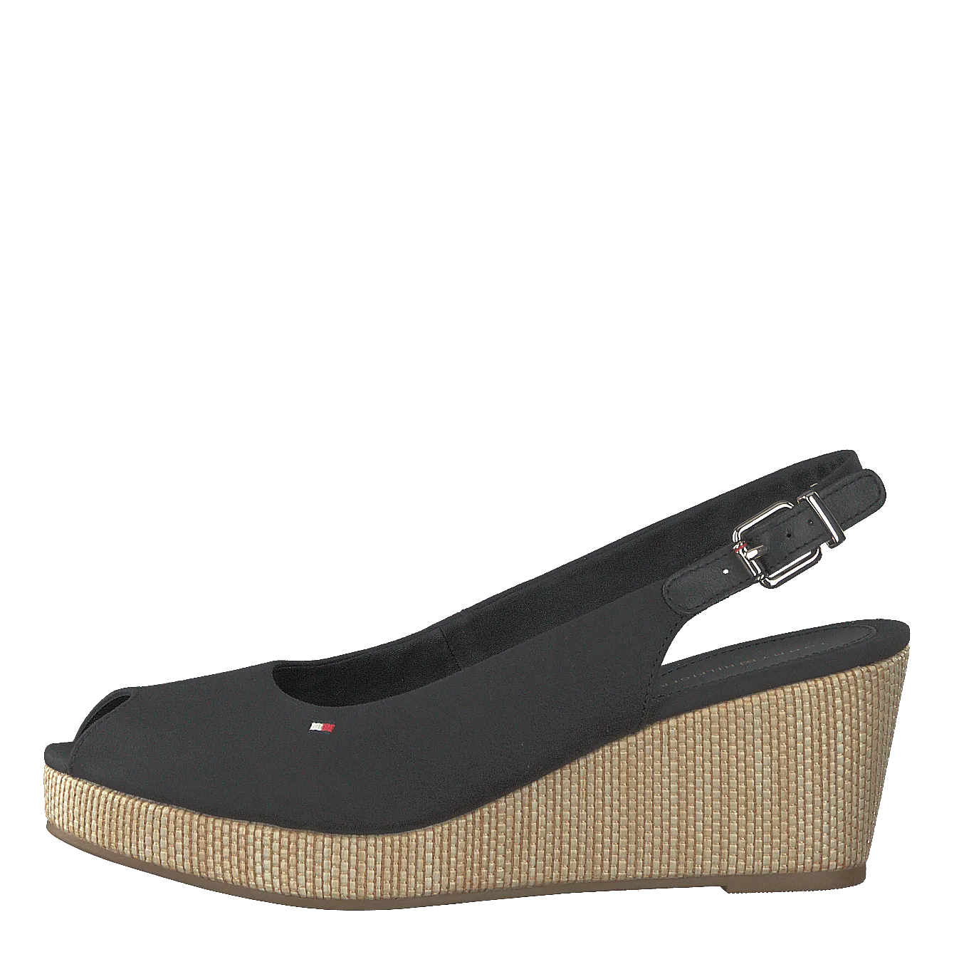 Iconic Elba Sling Back Wedge Black Bds