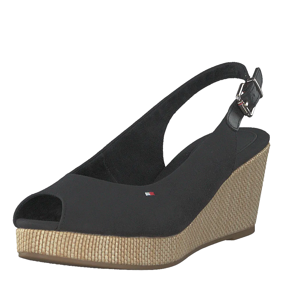 Iconic Elba Sling Back Wedge Black Bds