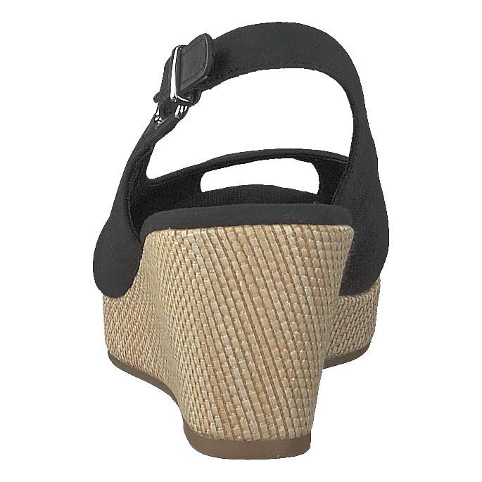 Iconic Elba Sling Back Wedge Black Bds