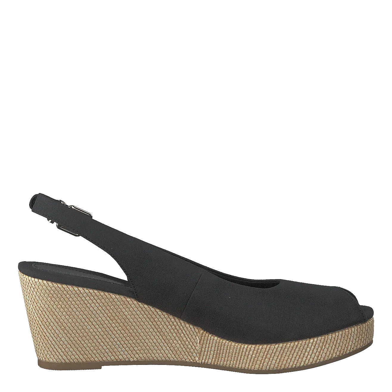 Iconic Elba Sling Back Wedge Black Bds