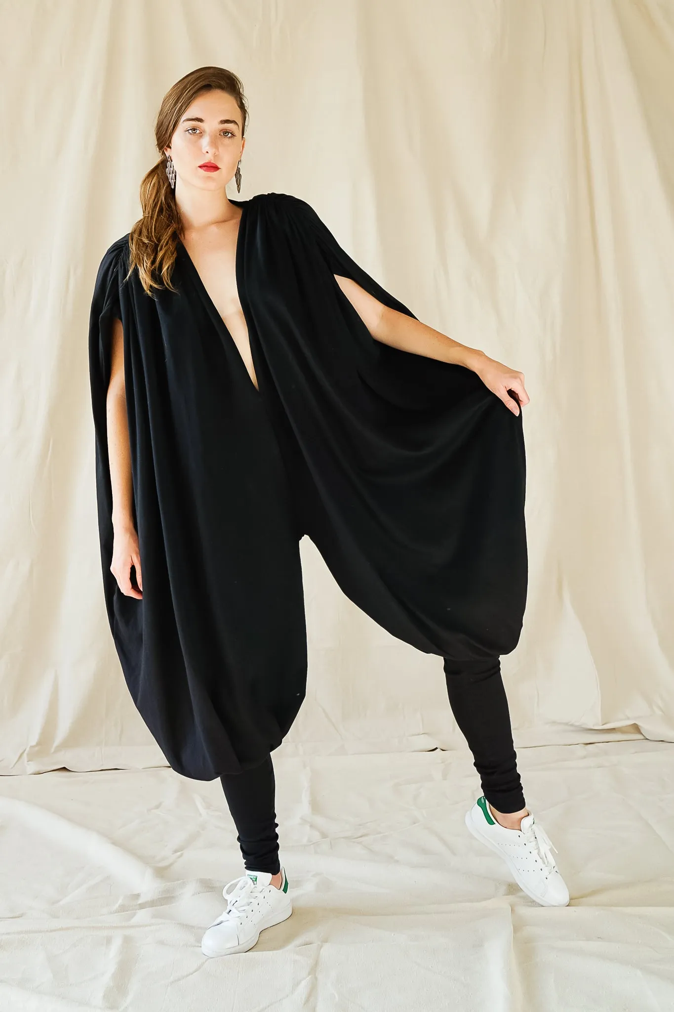 Jersey Knit Harem Jumpsuit