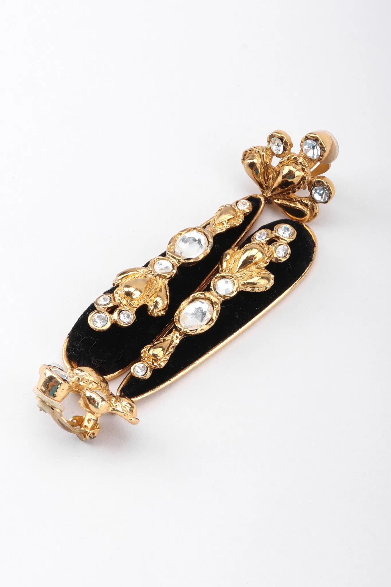 Jeweled Velvet Teardrop Earrings