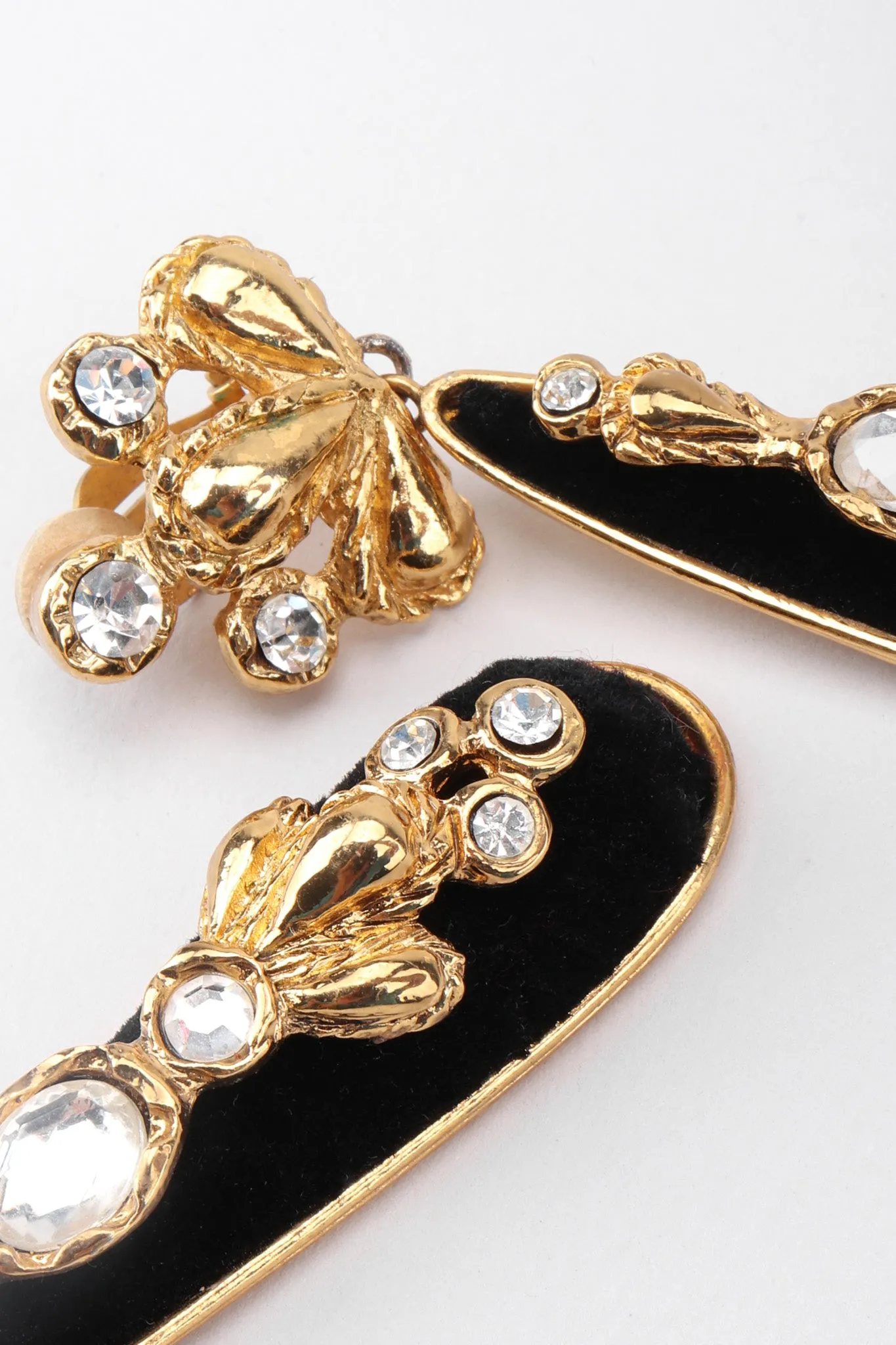 Jeweled Velvet Teardrop Earrings