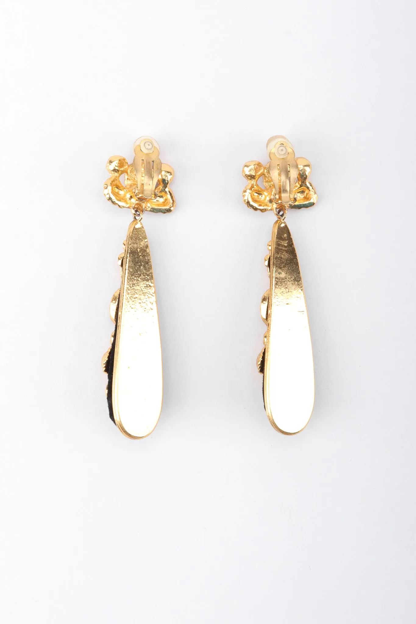 Jeweled Velvet Teardrop Earrings