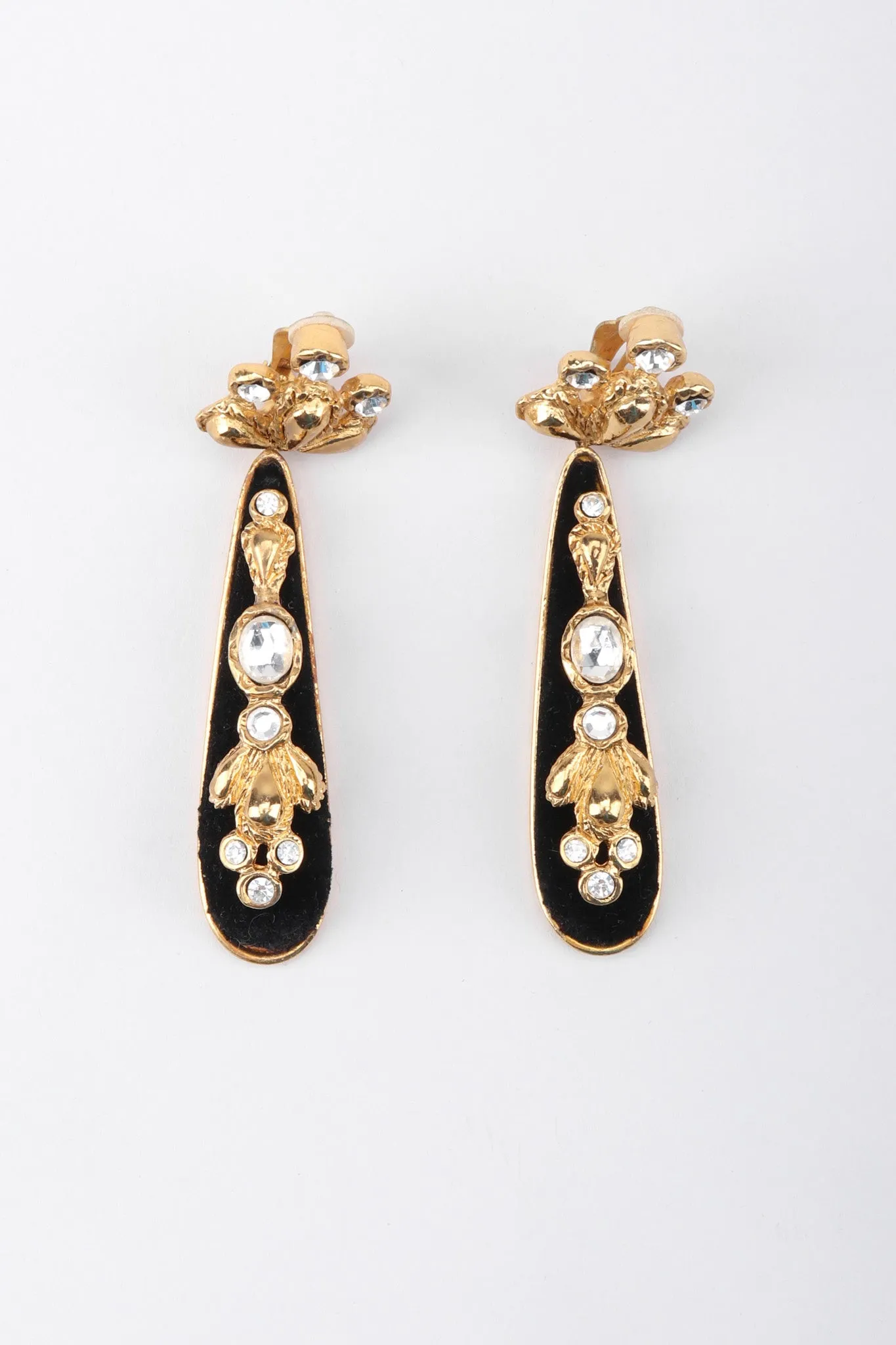 Jeweled Velvet Teardrop Earrings
