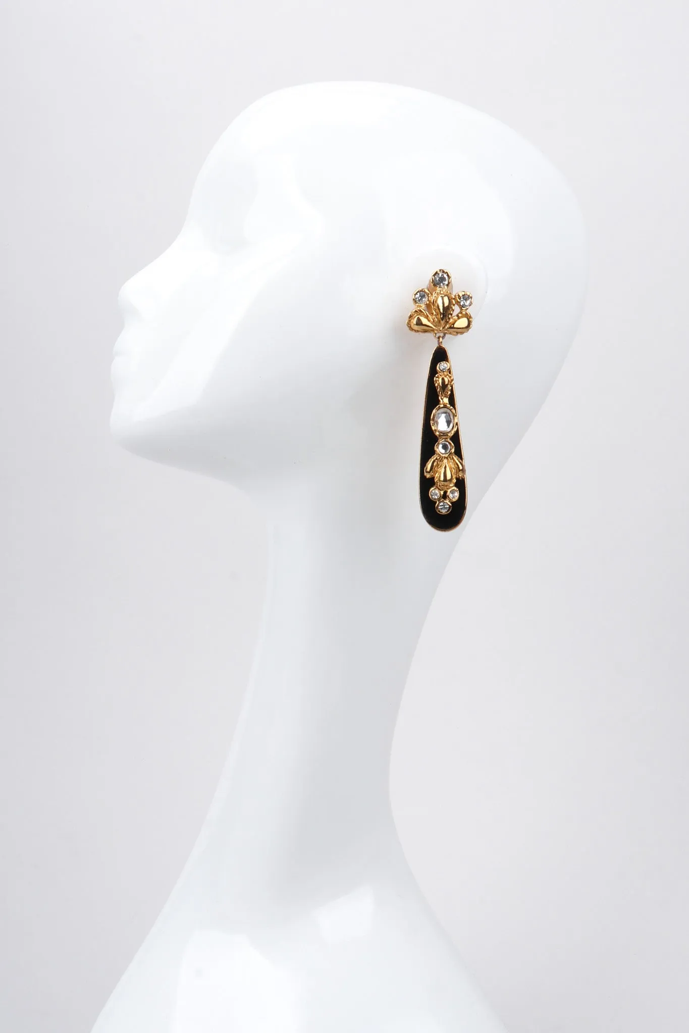 Jeweled Velvet Teardrop Earrings