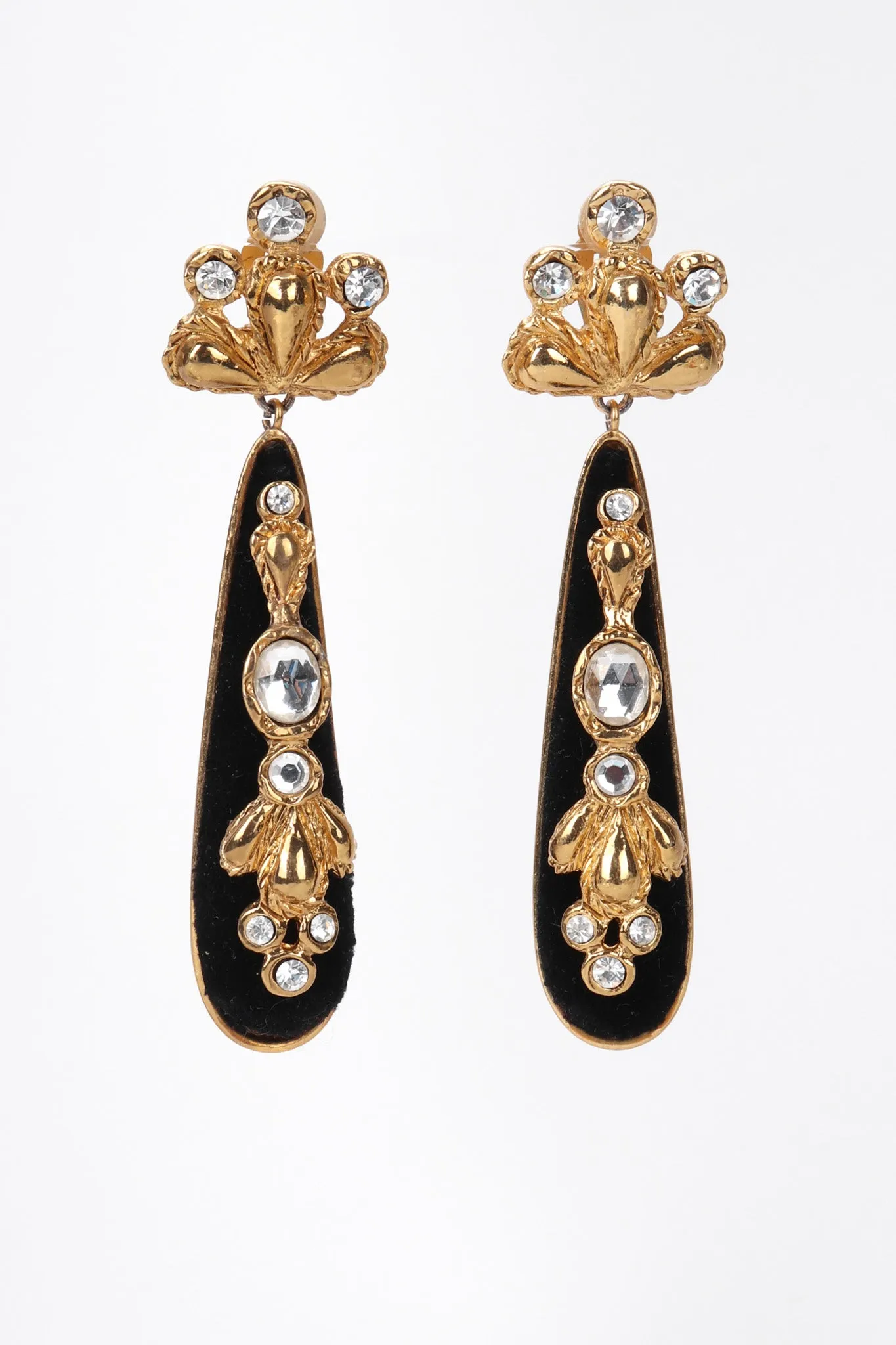 Jeweled Velvet Teardrop Earrings