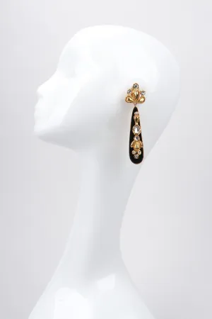 Jeweled Velvet Teardrop Earrings
