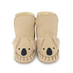 Kapi Exclusive Booties | Fluffy Koala | Taupe Nubuck