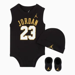 Kid's Jumpman 23 Jersey Bodysuit Beanie 3 Set Outfit