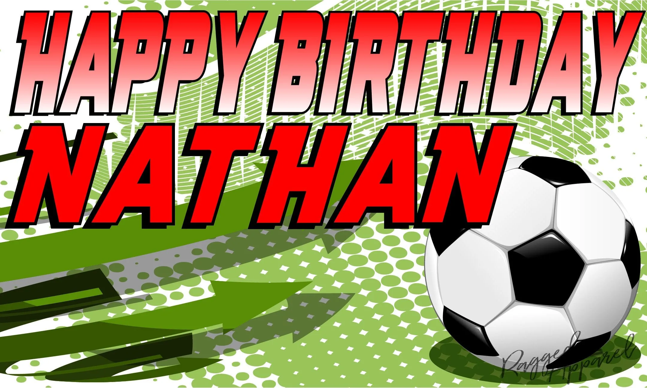 Kids Personalized Soccer Birthday Banner