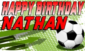 Kids Personalized Soccer Birthday Banner