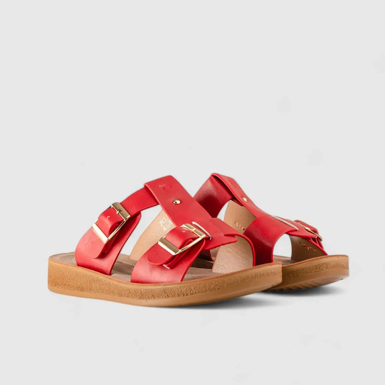 Ladies Push in Sandal Red 10552