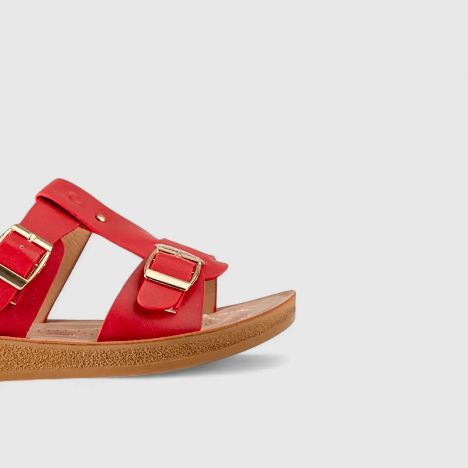 Ladies Push in Sandal Red 10552